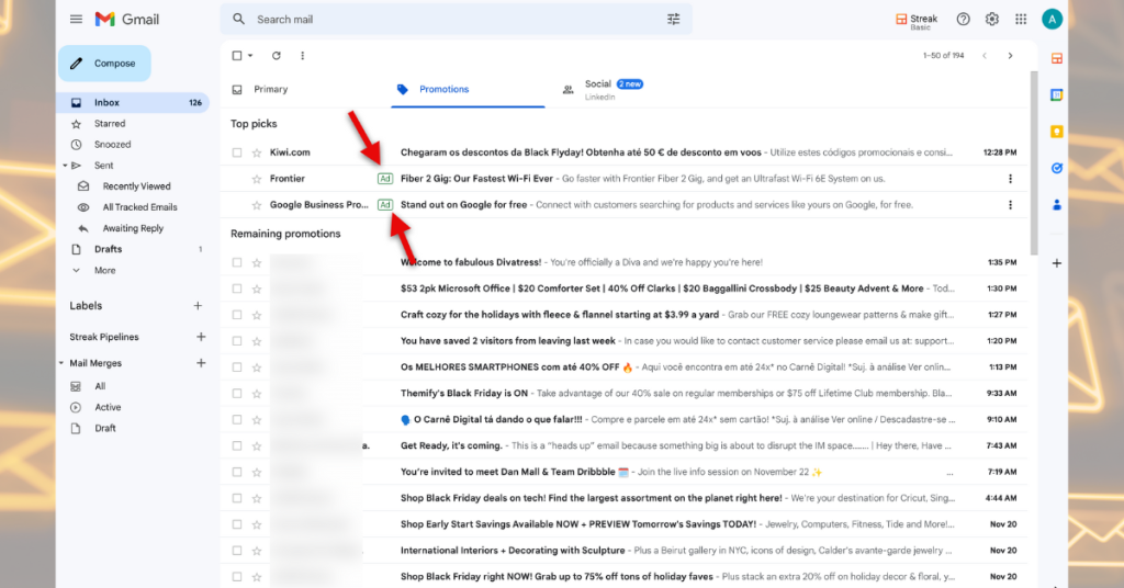 google mail anuncios
